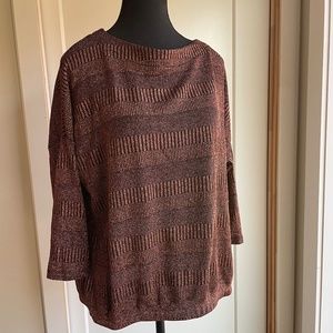 Metallic Copper 3/4 Sleve Dressy Top